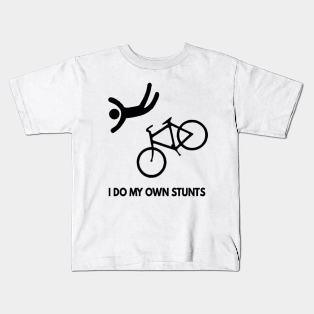 I Do My Own Stunts Cycling Kids T-Shirt by Synithia Vanetta Williams